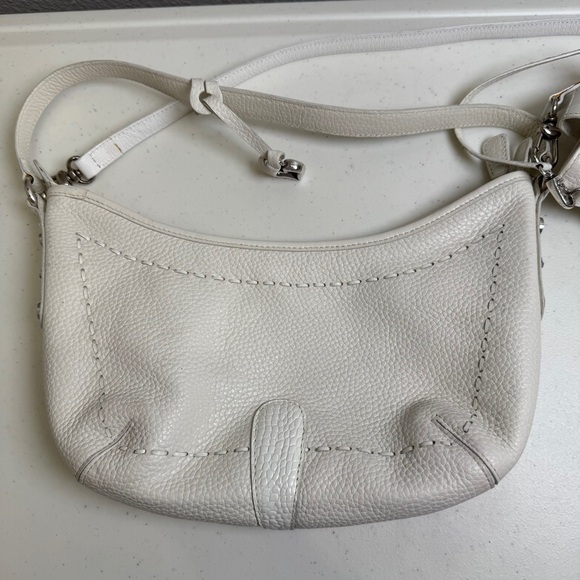 Brighton Bag Purse Leather Crossbody White Stitching with Mini bag - Picture 3 of 11